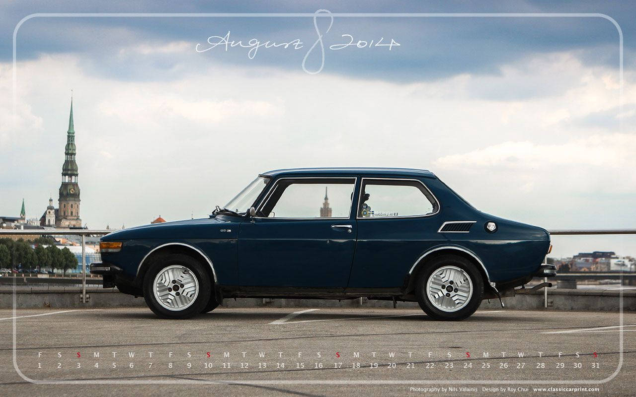 Classic Saab 2014 Calendar Background