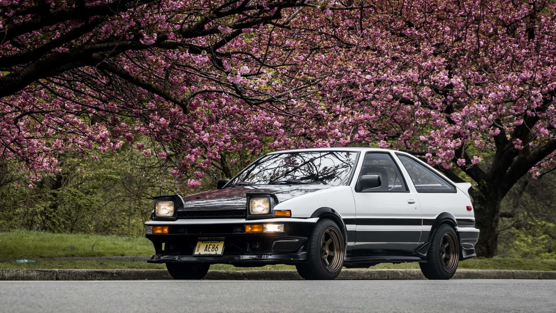 Classic Toyota Ae86 With Red Stripes