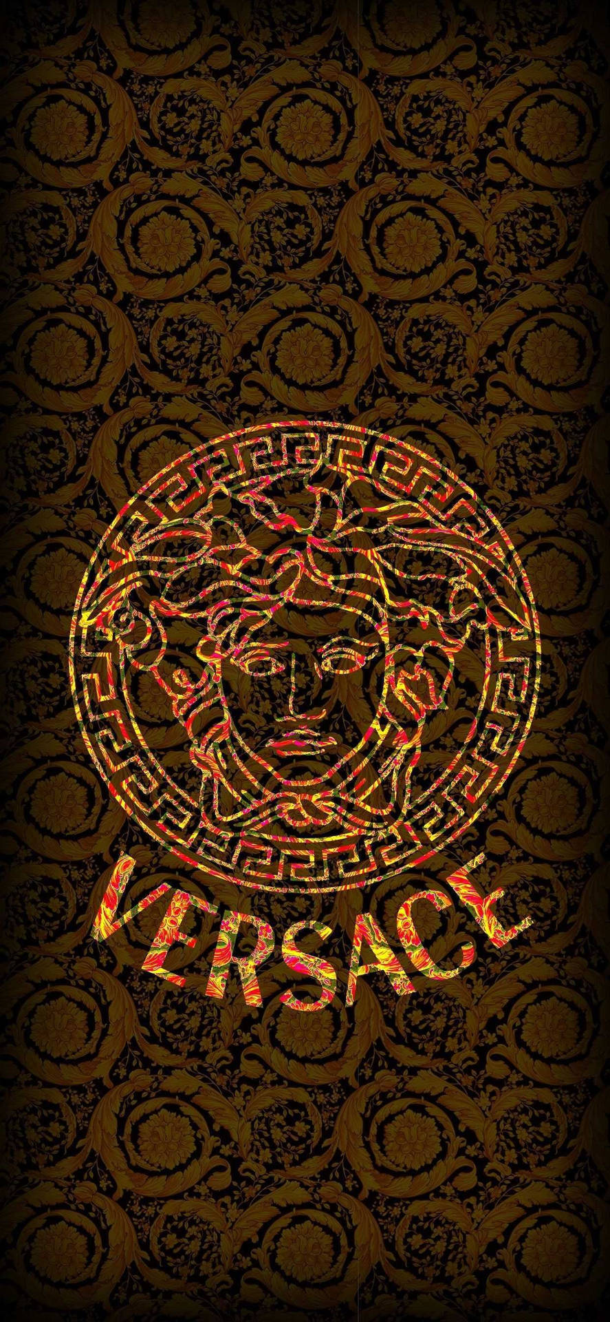 Classic Versace Logo Pattern Canvas Background