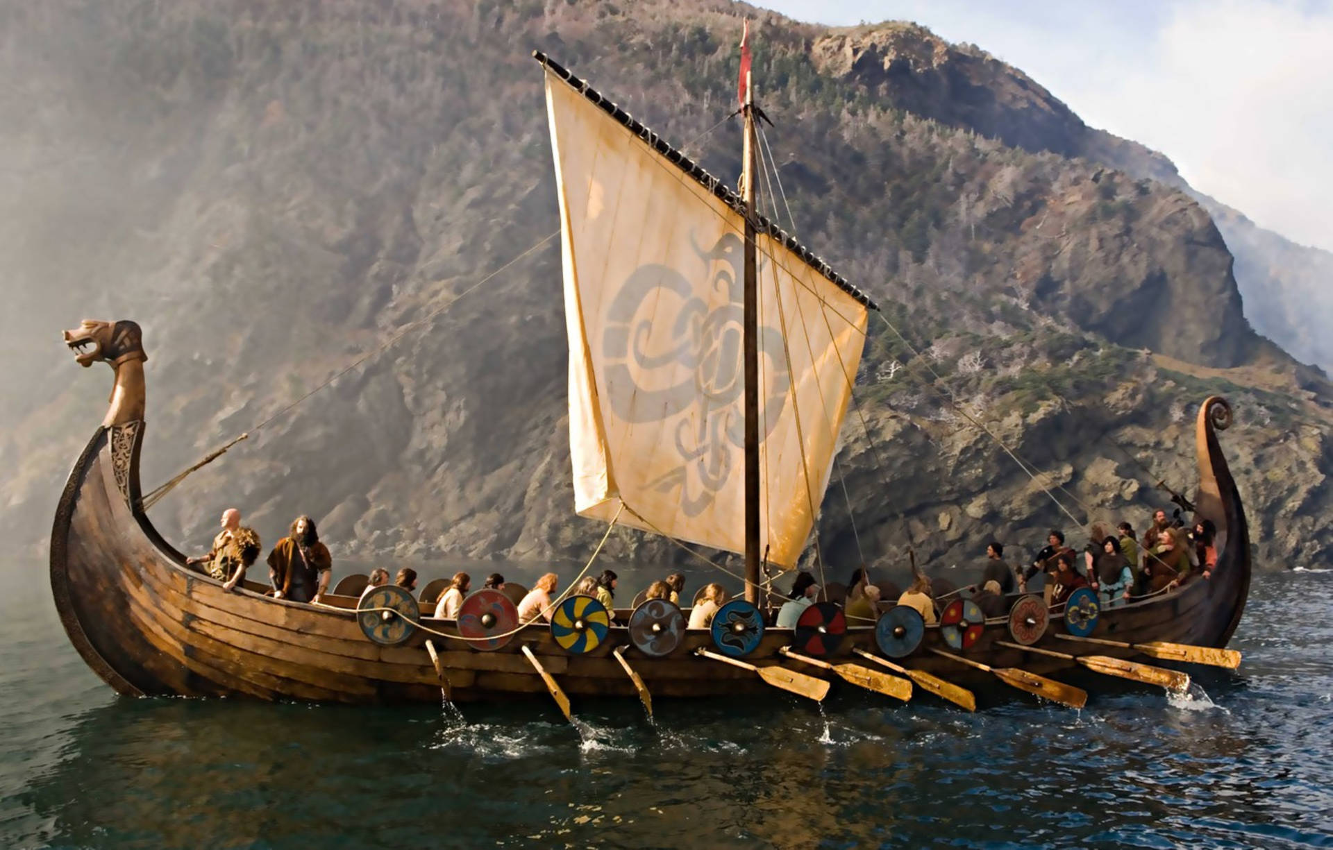 Classic Viking Ship Background