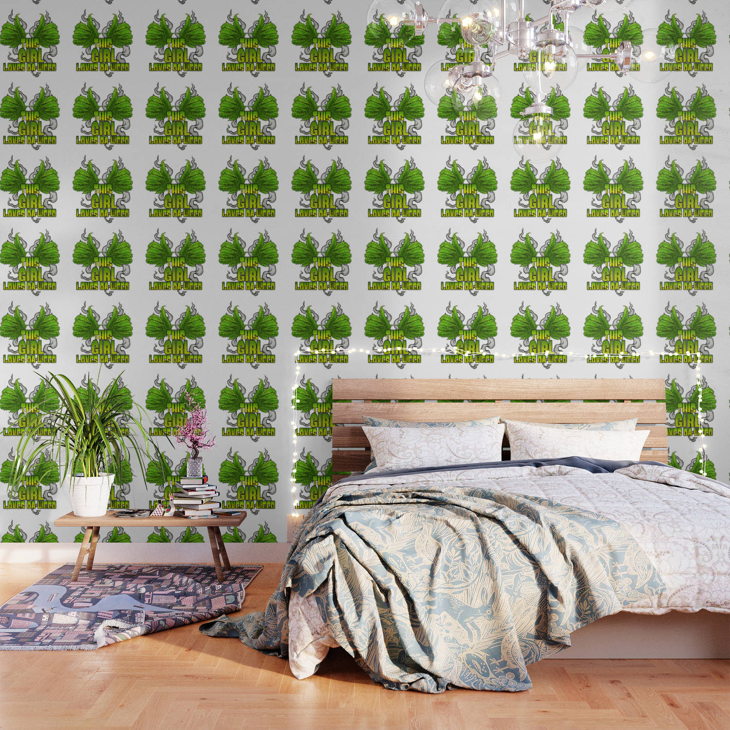 Classic Weed Aesthetic Wall Bedroom Background