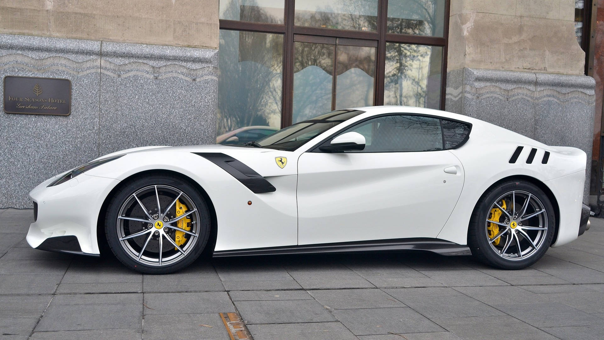 Classic White Ferrari Background