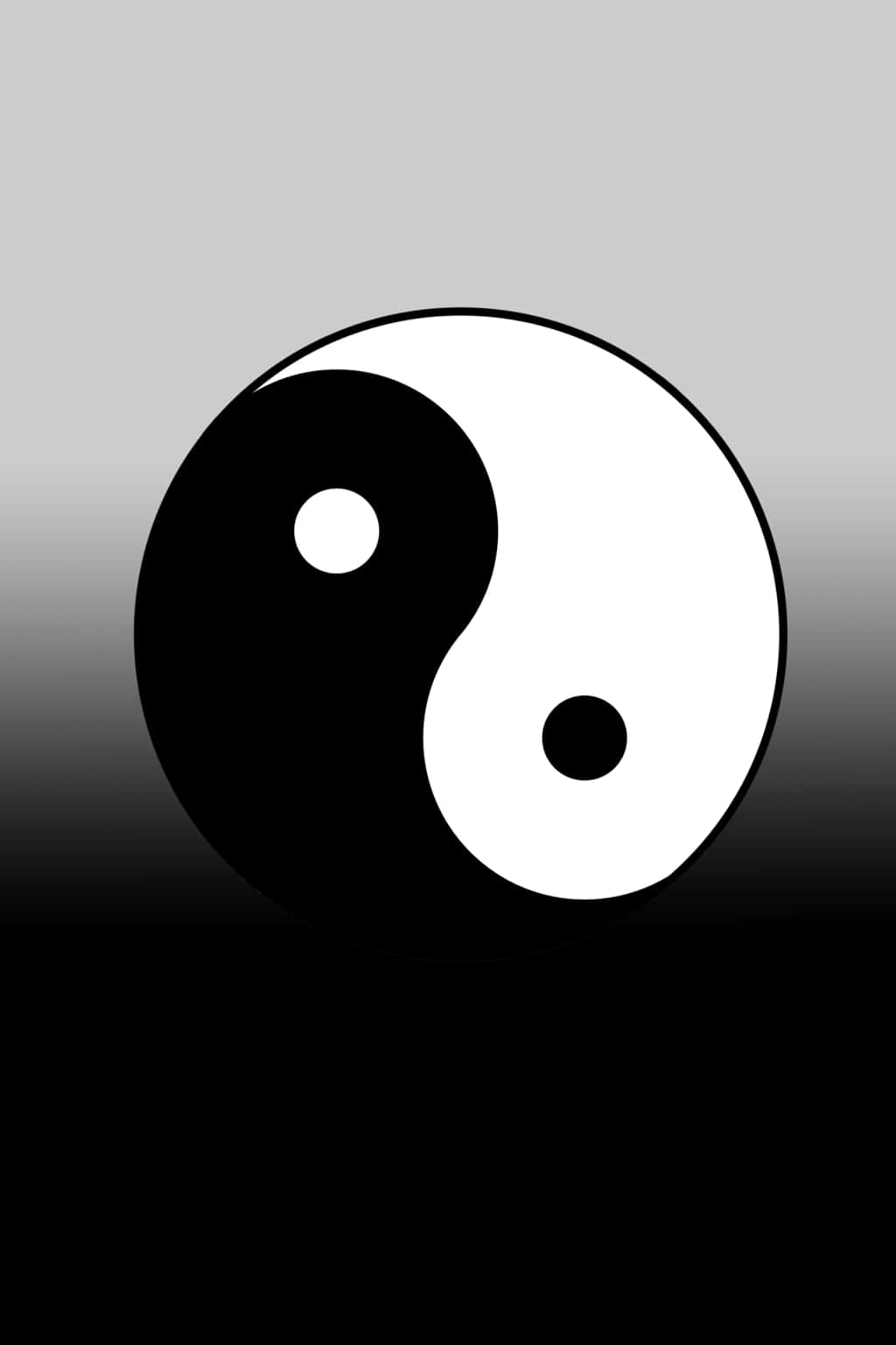 Classic Yin Yang Symbol 4k On Gradient