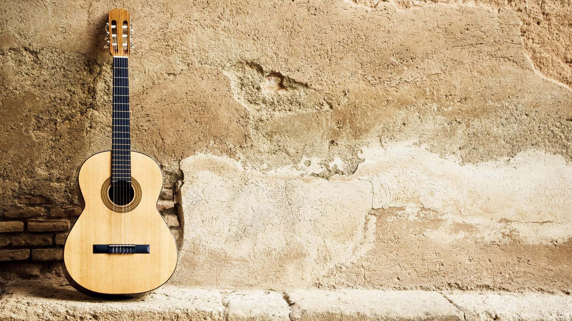 Classical Guitar Against Wall H D Background