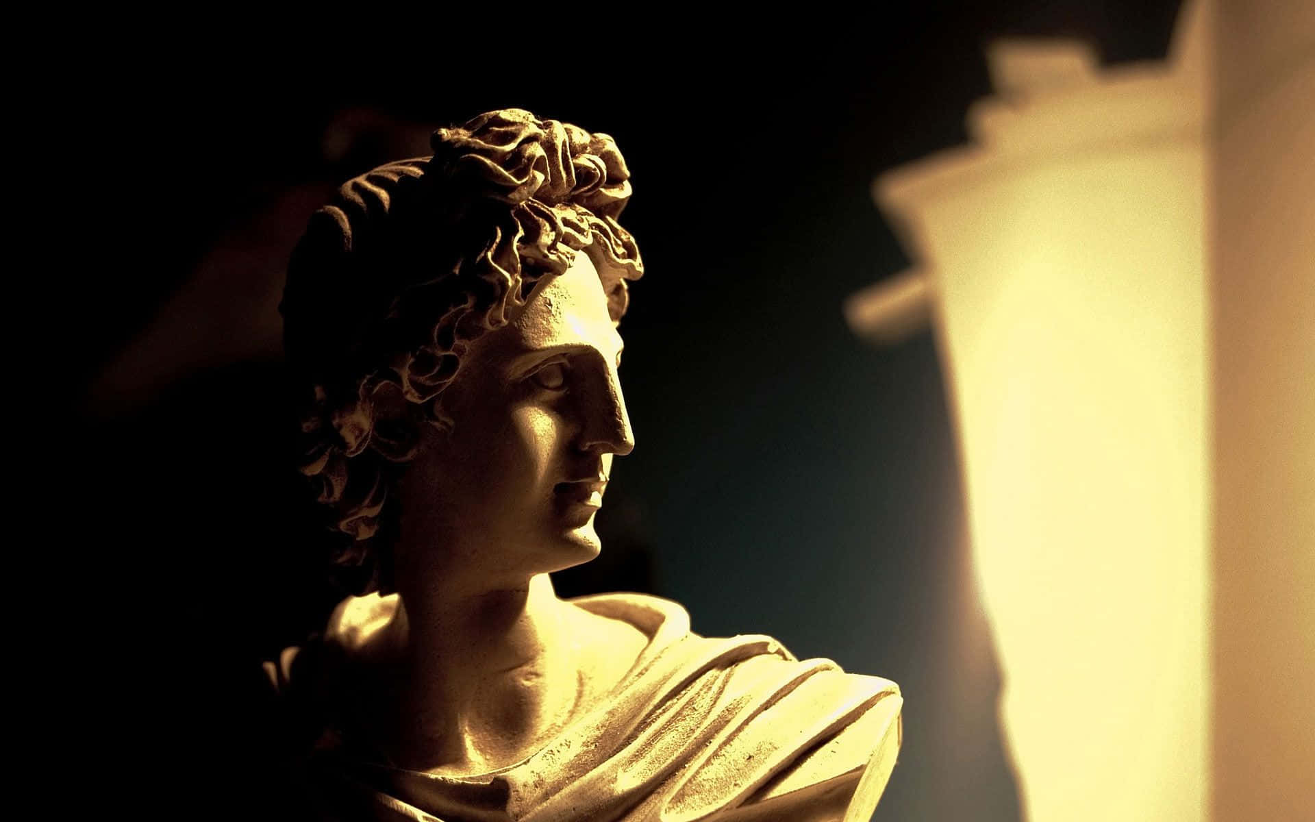 Classical Statue Profile Dramatic Lighting