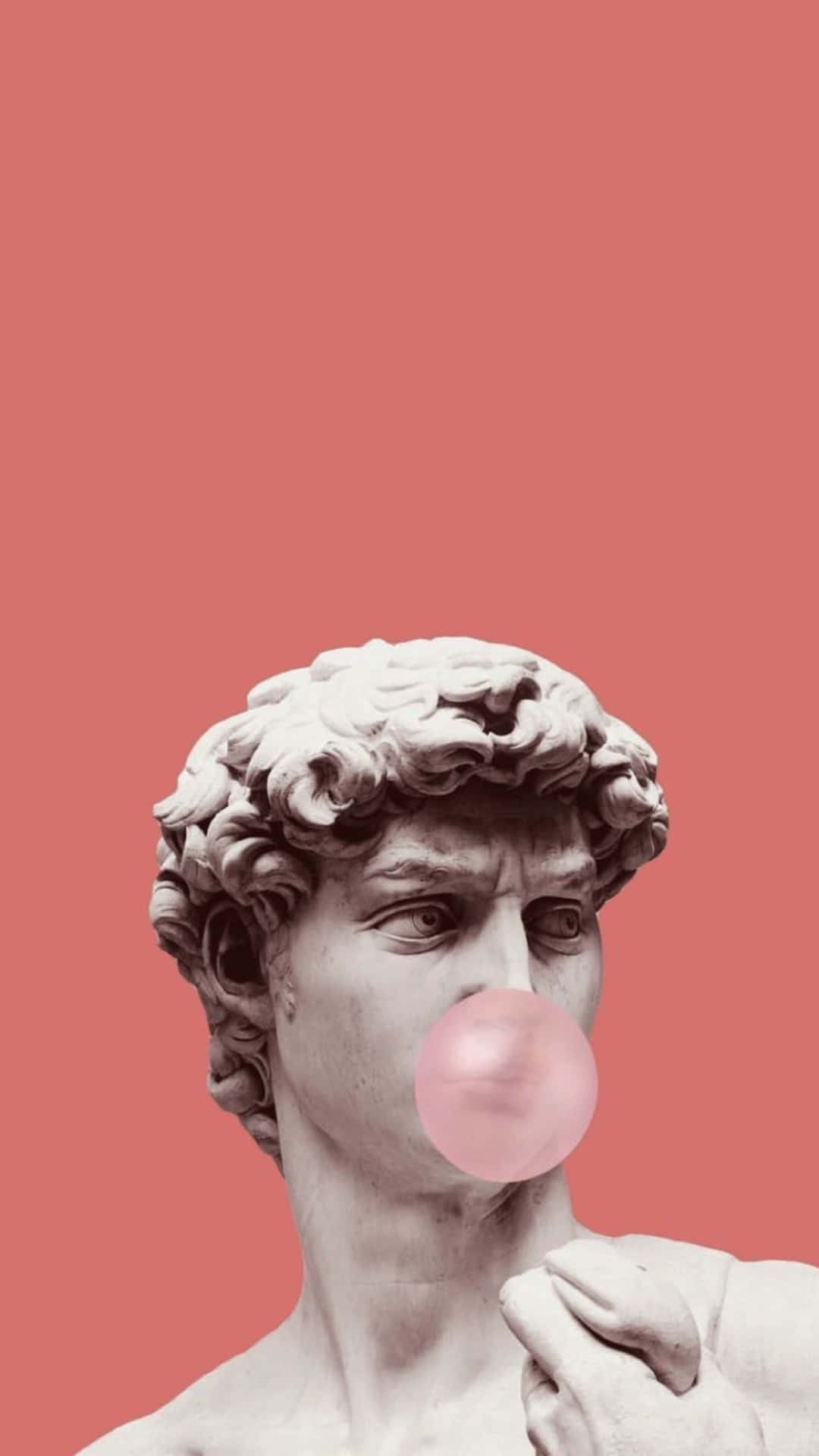 Classical Statue With Bubblegum Background