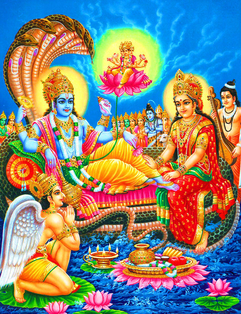 Classically Painted All Hindu Gods Art Background