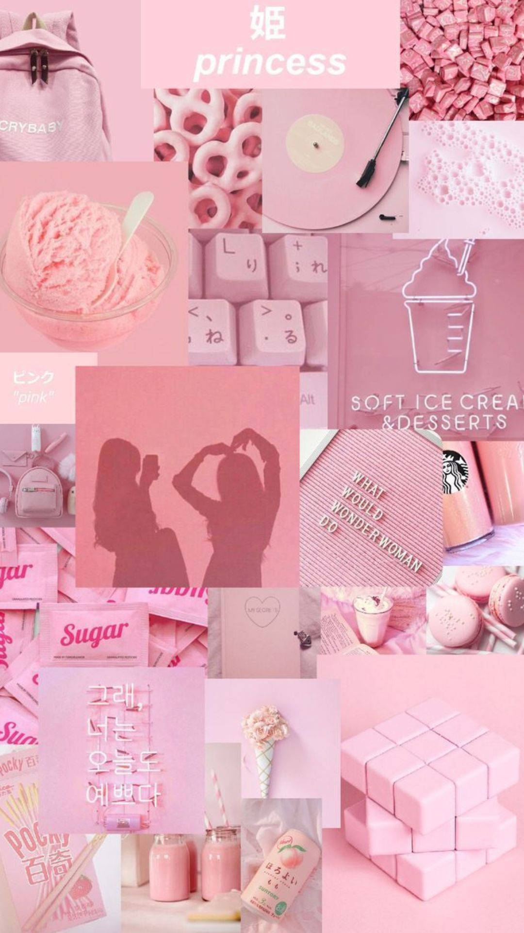 Classy Aesthetic Pink Collage Background