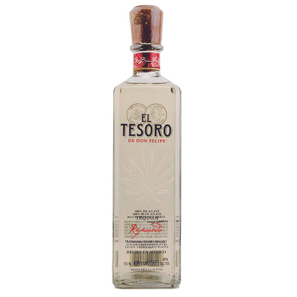 Classy Bottle Of El Tesoro Don Felipe Agave Tequila Background