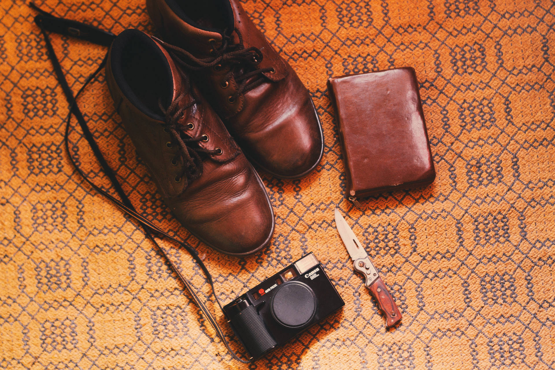 Classy Brown Leather Shoes Background