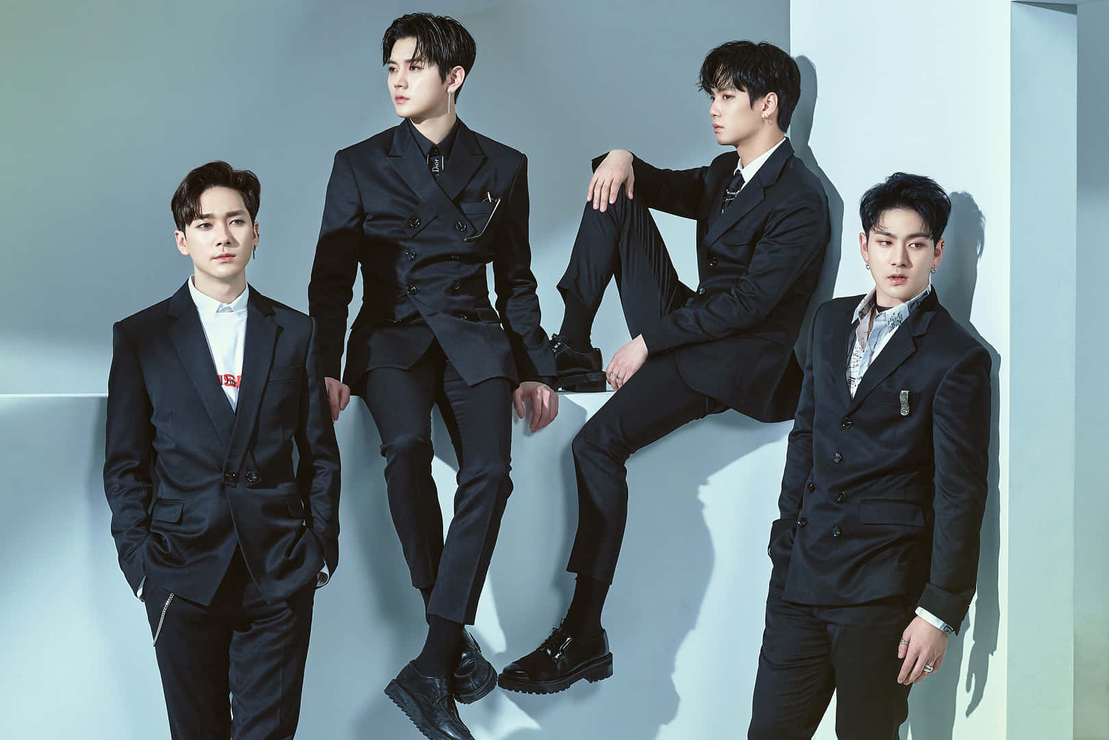 Classy Suit Nuest Kpop Boy Group Background