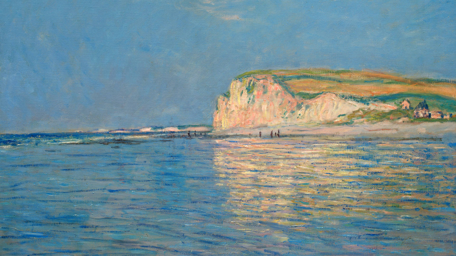 Claude Monet Low Tide At Pourville Background