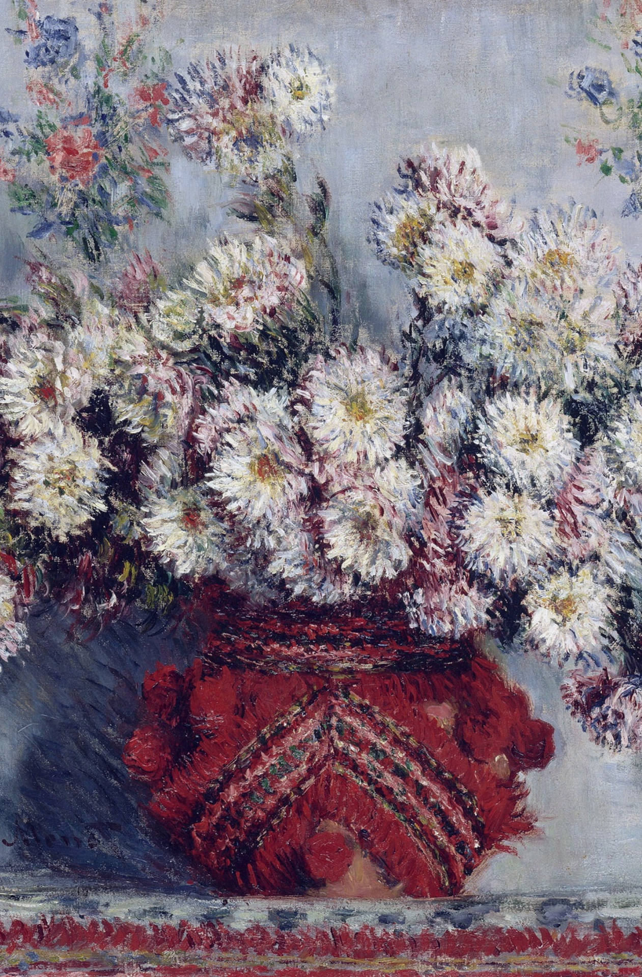 Claude Monet's 1878 Chrysanthemums Background