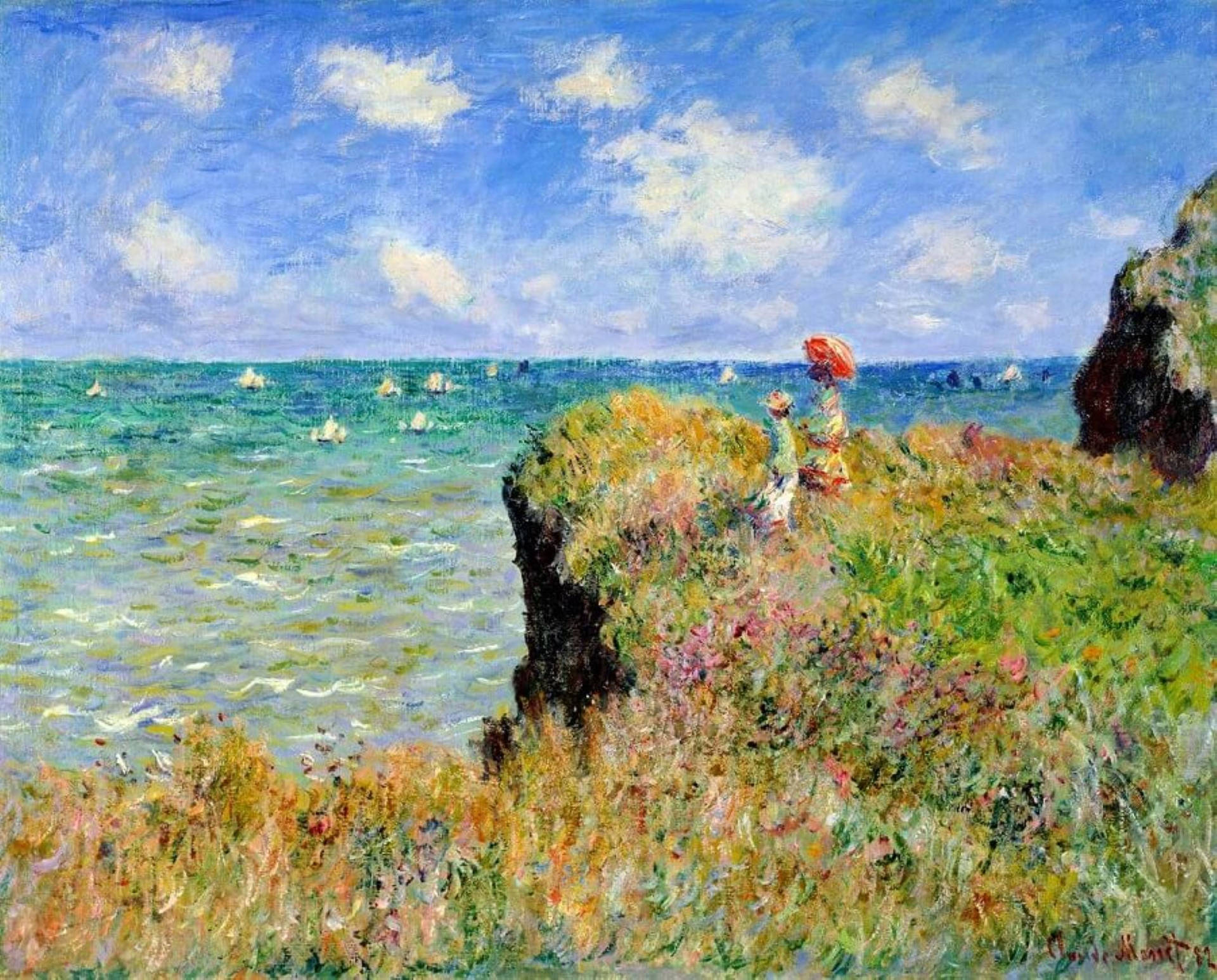 Claude Monet's Cliff Walk At Pourville