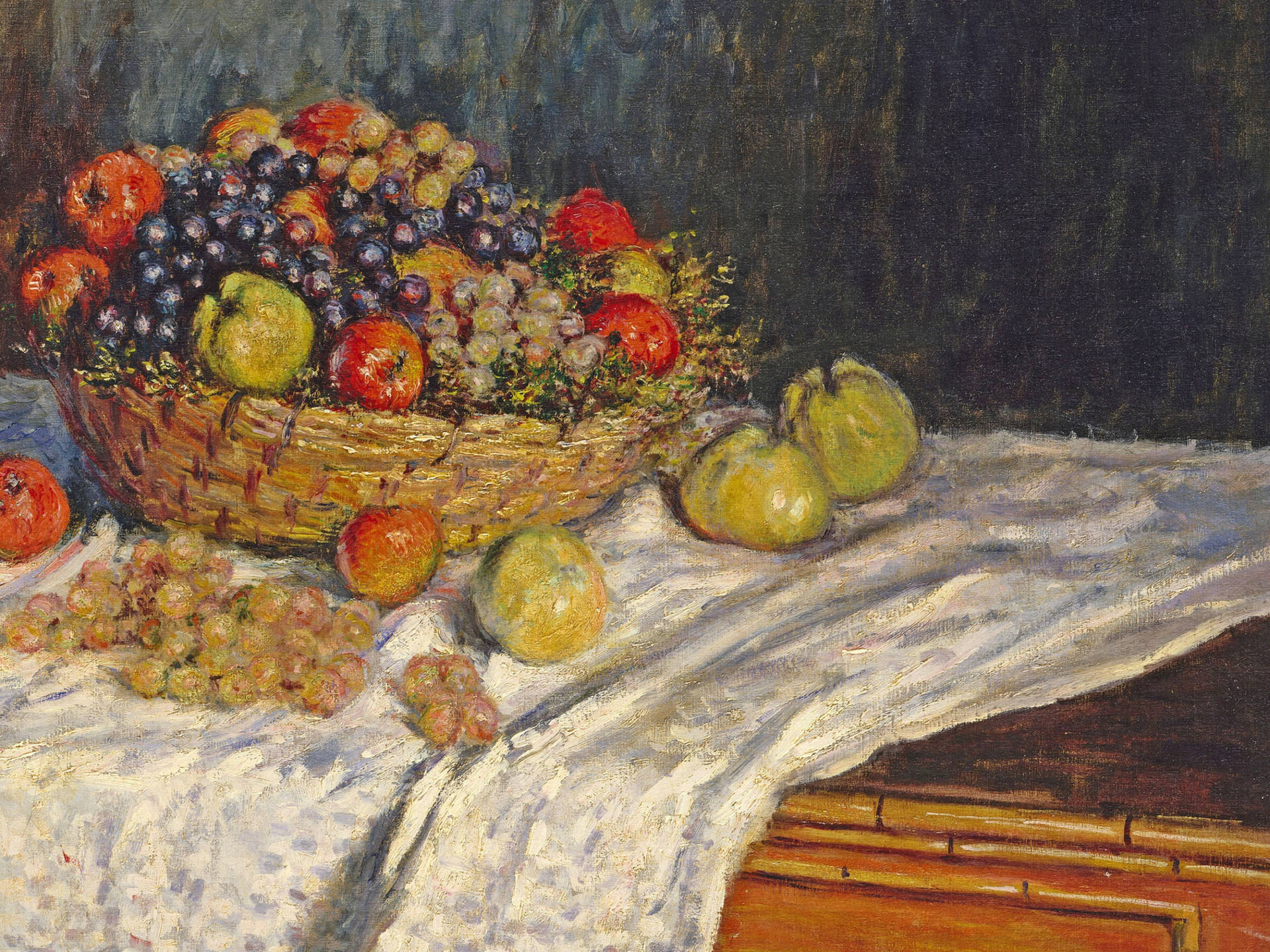 Claude Monet's Fruit Basket Art Background