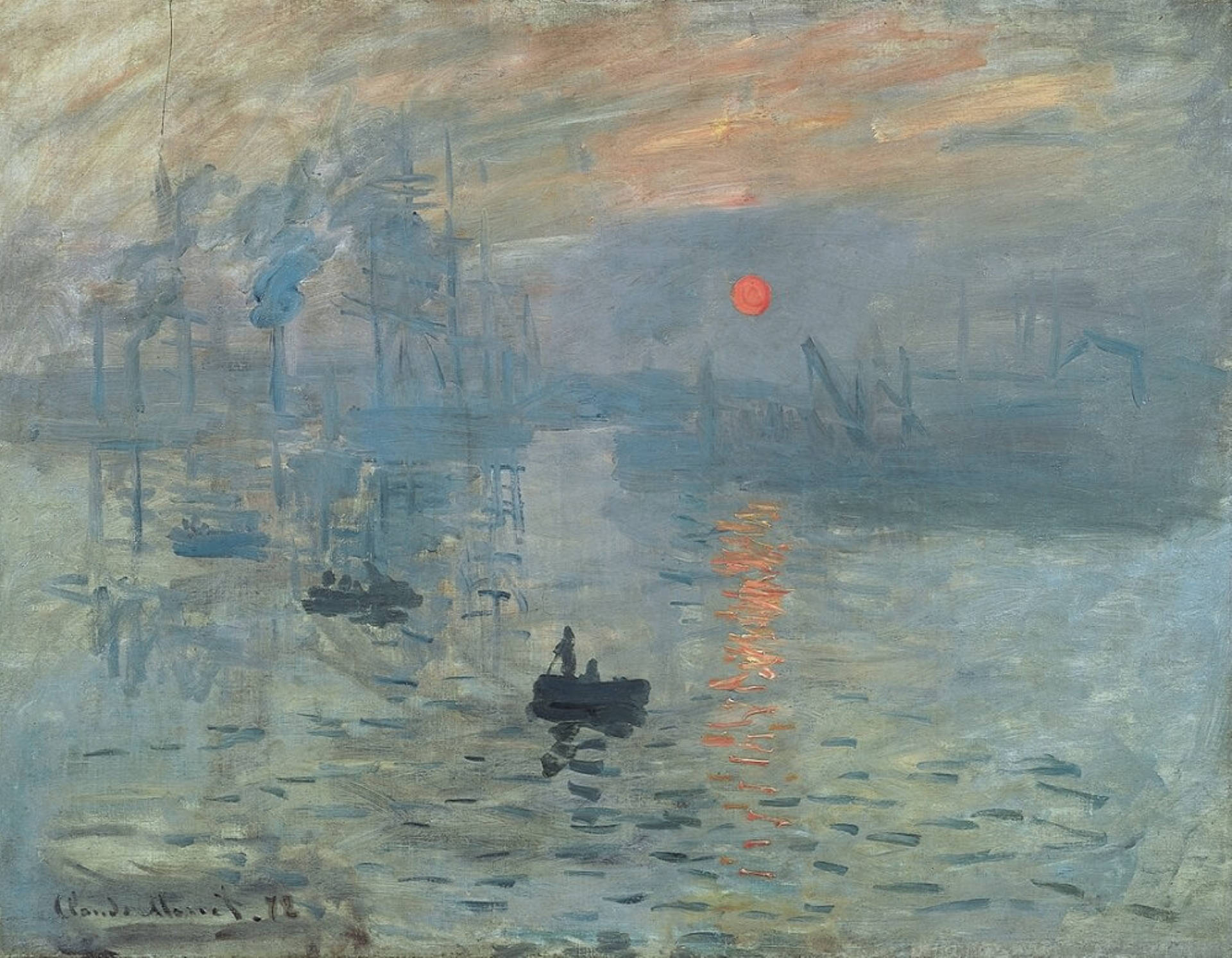 Claude Monet's Impression Sunrise Background