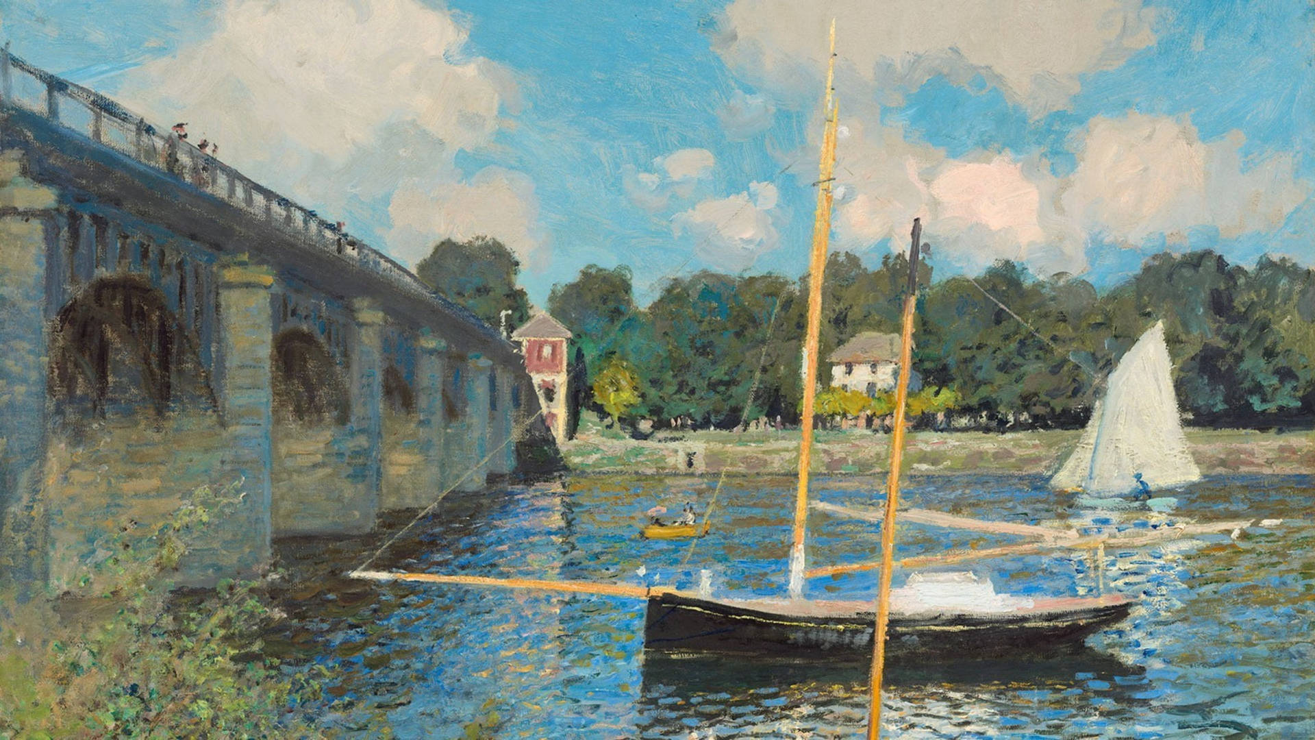 Claude Monet The Argenteuil Bridge Background