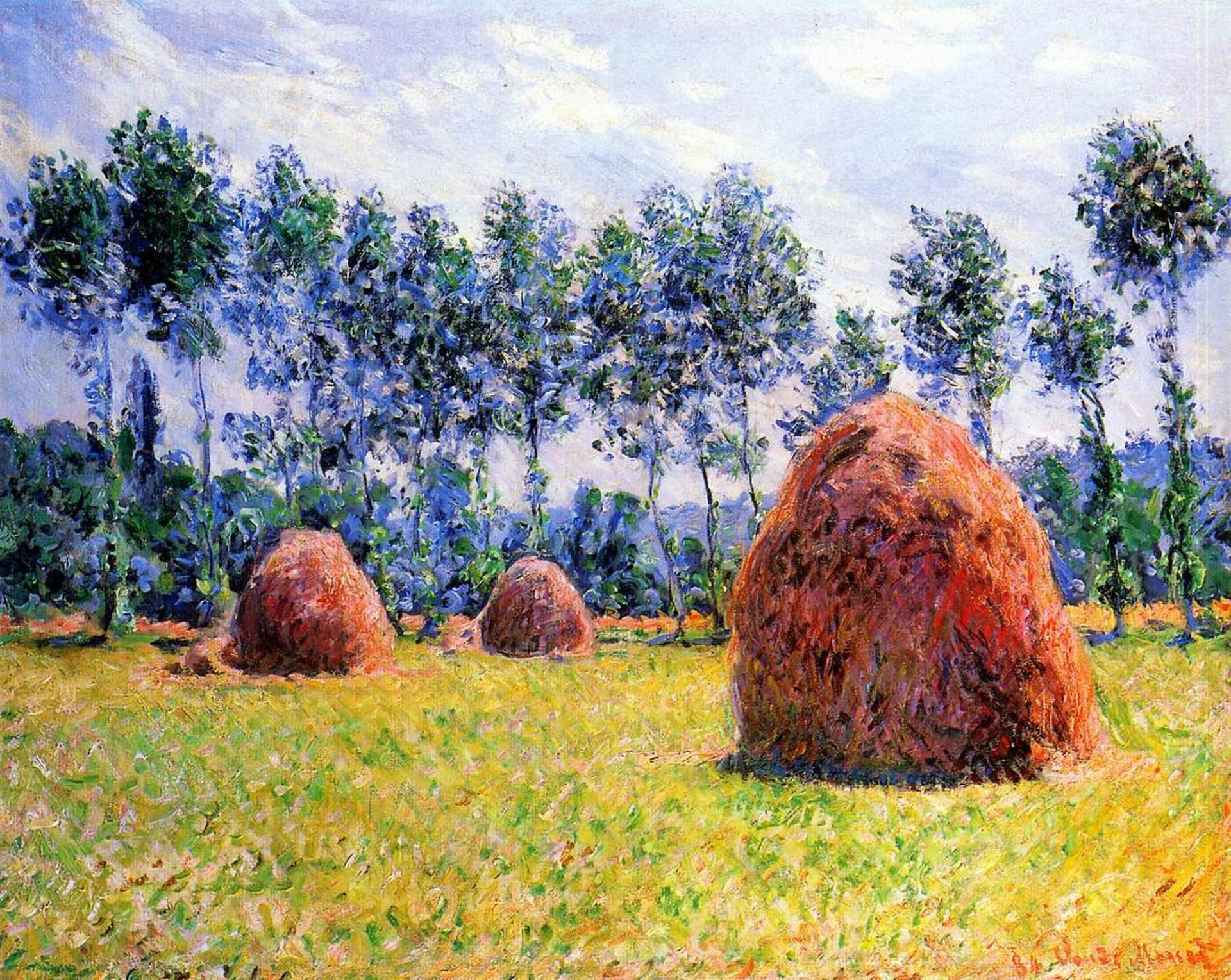 Claude Monet’s Haystacks At Giverny Background