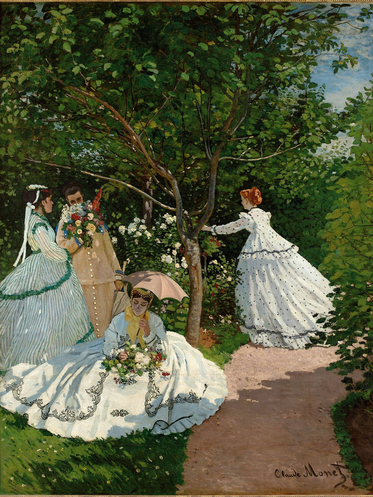 Claude Monet’s Women In The Garden Background