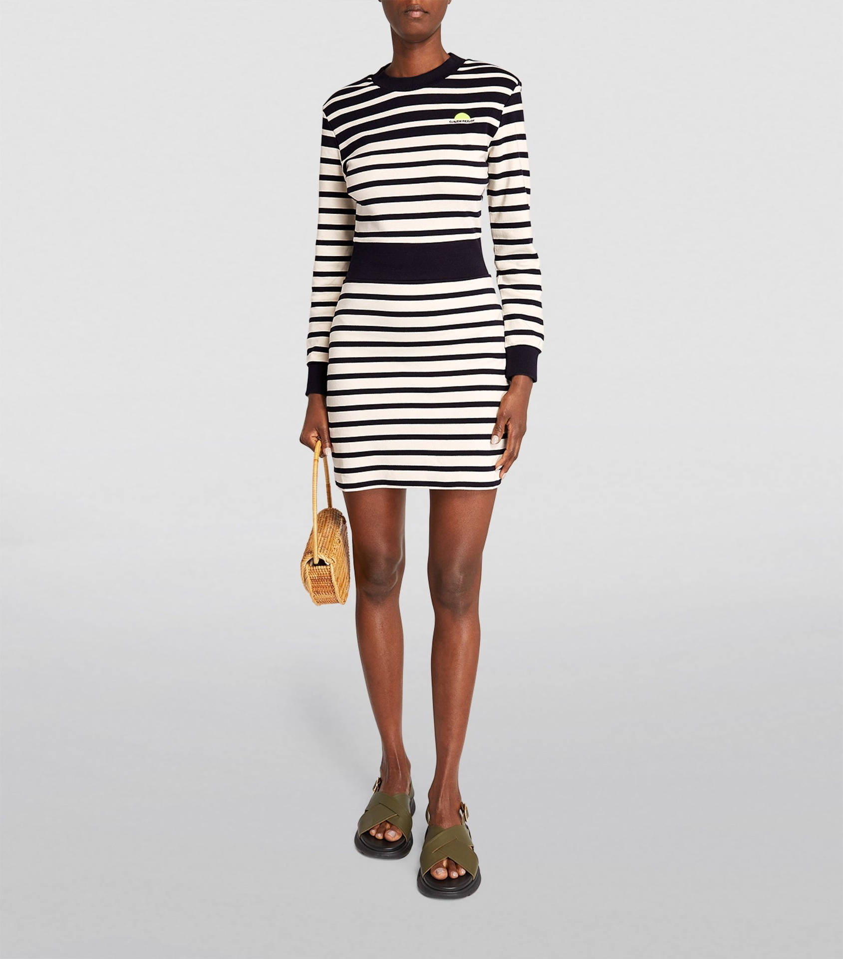 Claudie Pierlot Black White Striped Dress Background