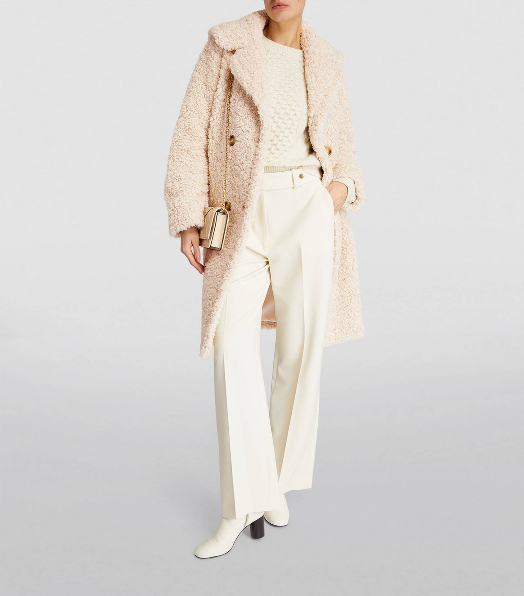 Claudie Pierlot Cream Wool Coat Background