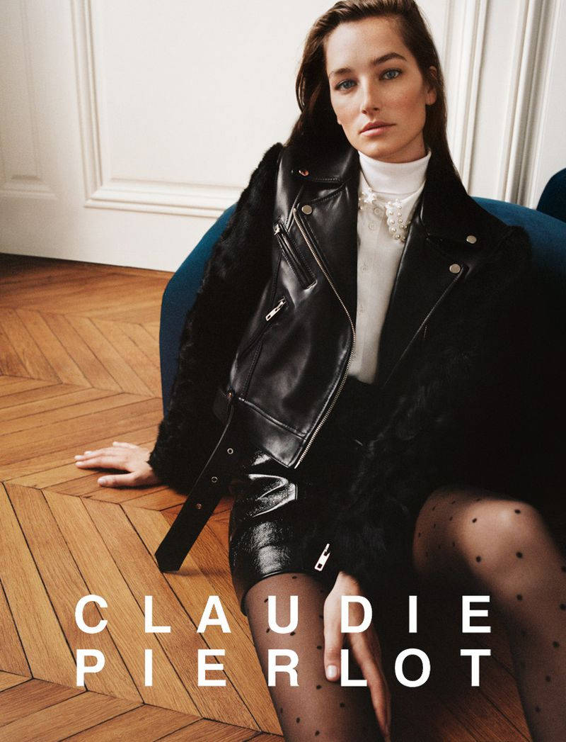 Claudie Pierlot Leather Jacket And Skirt Background