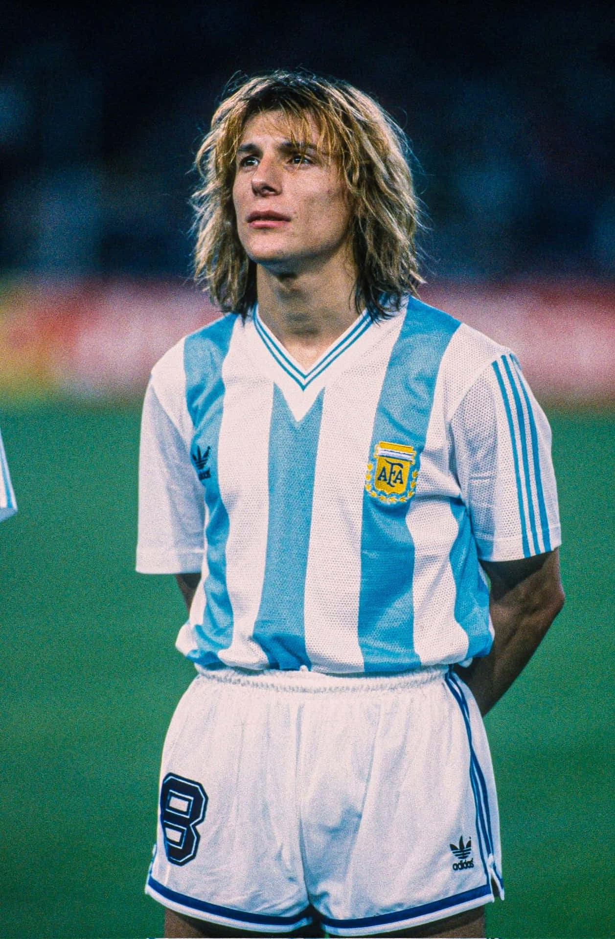 Claudio Caniggia Argentina Stripes Background