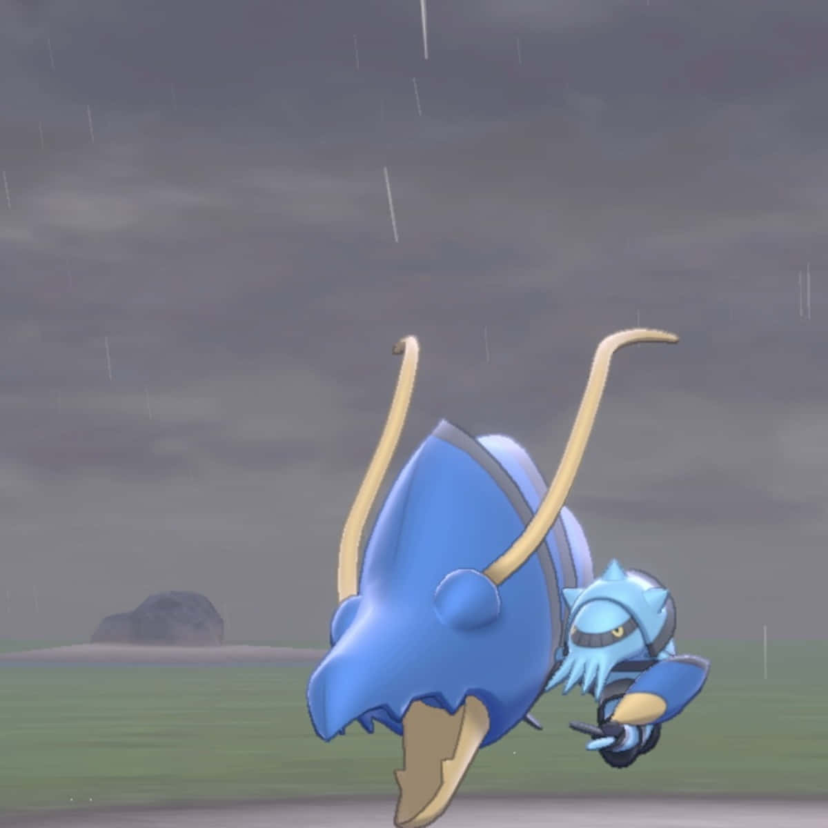 Clawitzer During A Rainy Day