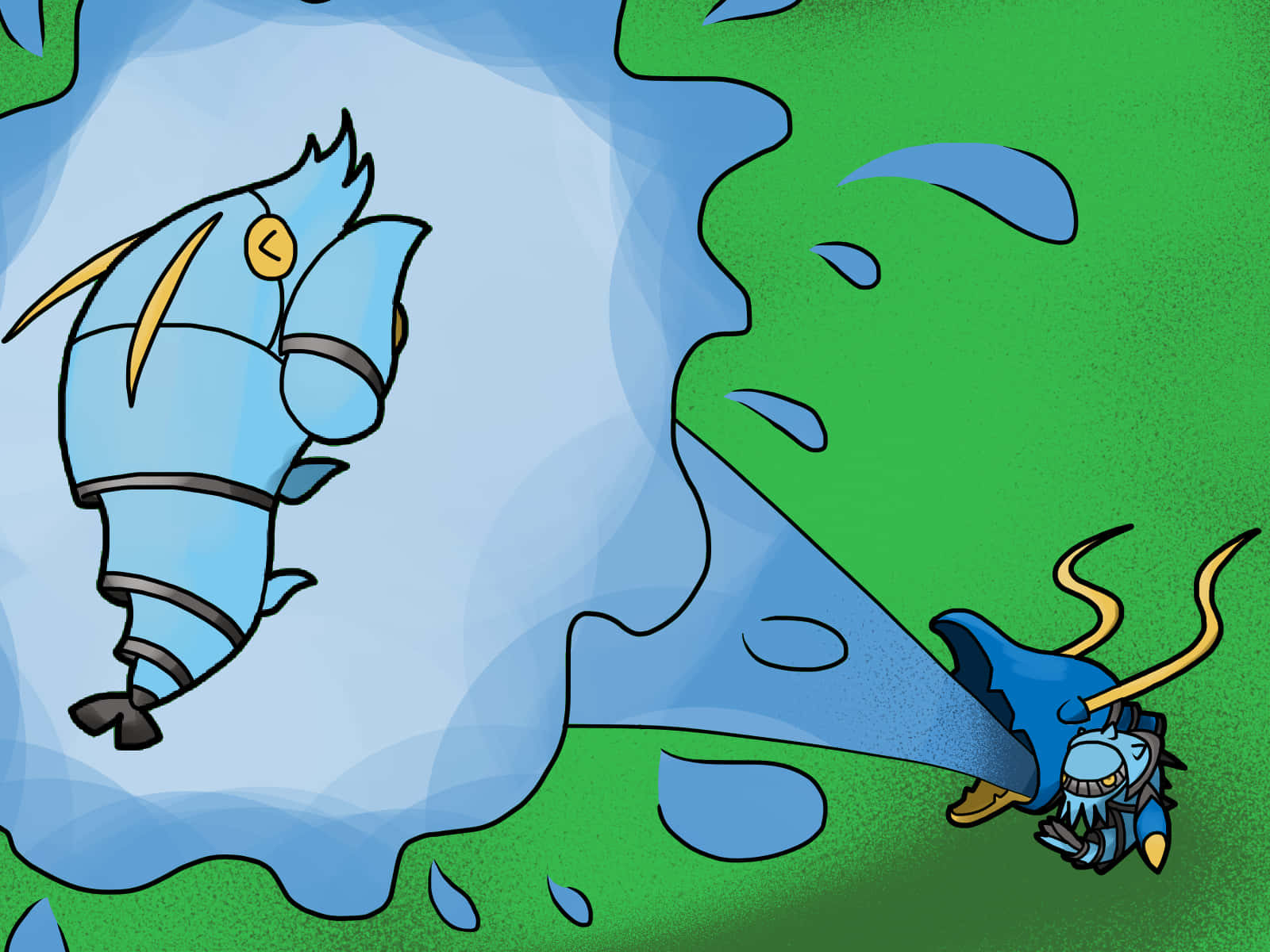 Clawitzer Using Water Gun