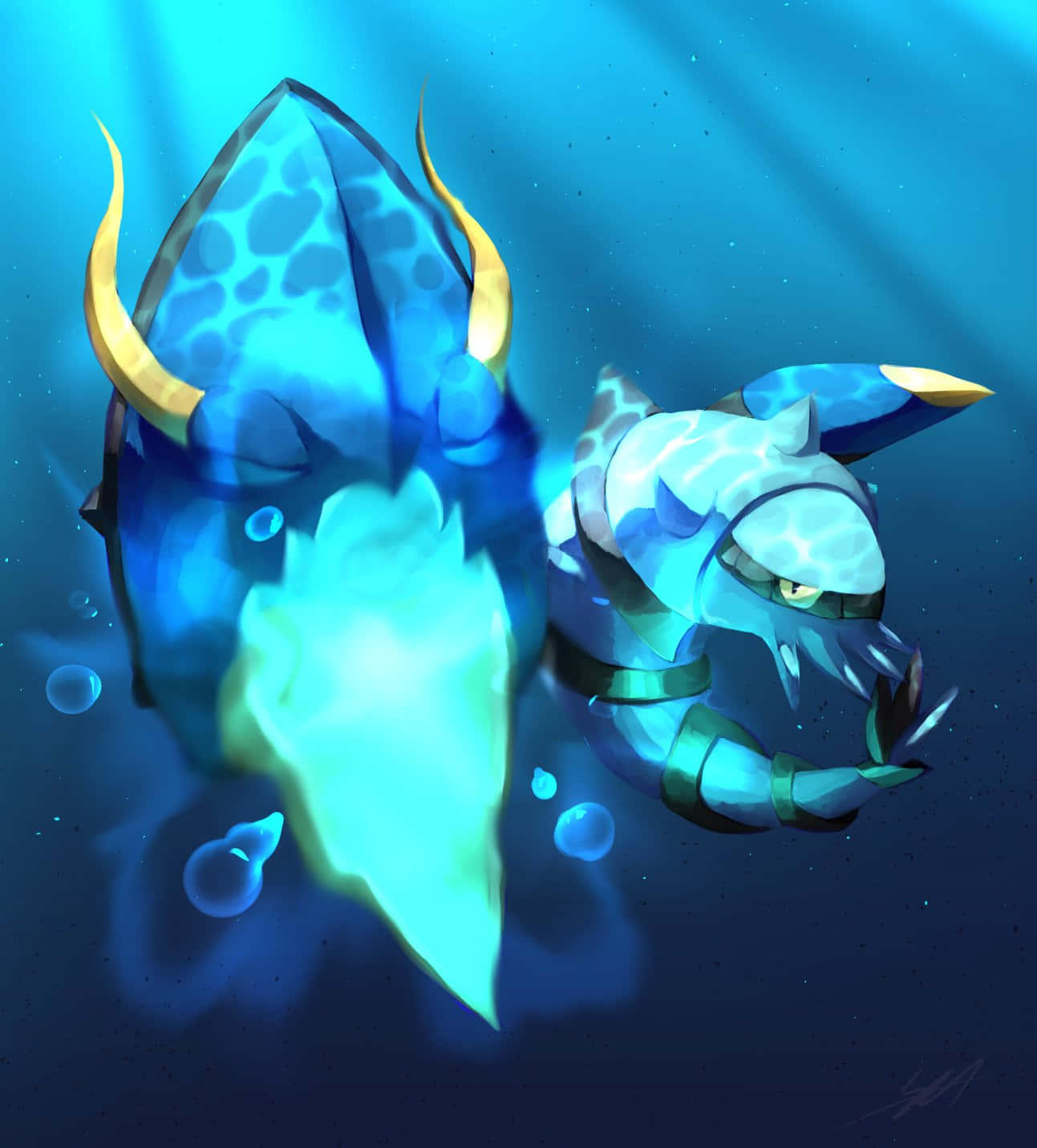 Clawitzer With Hyper Beam Background