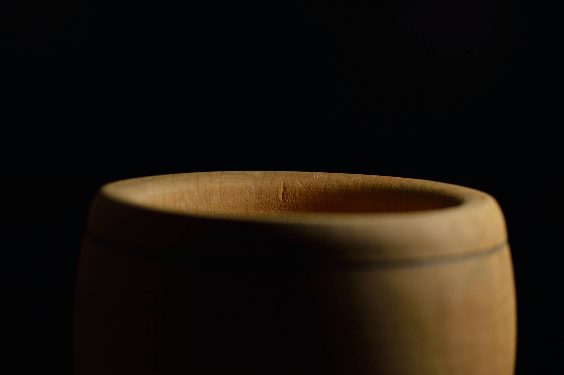 Clay Bowl In Black Background