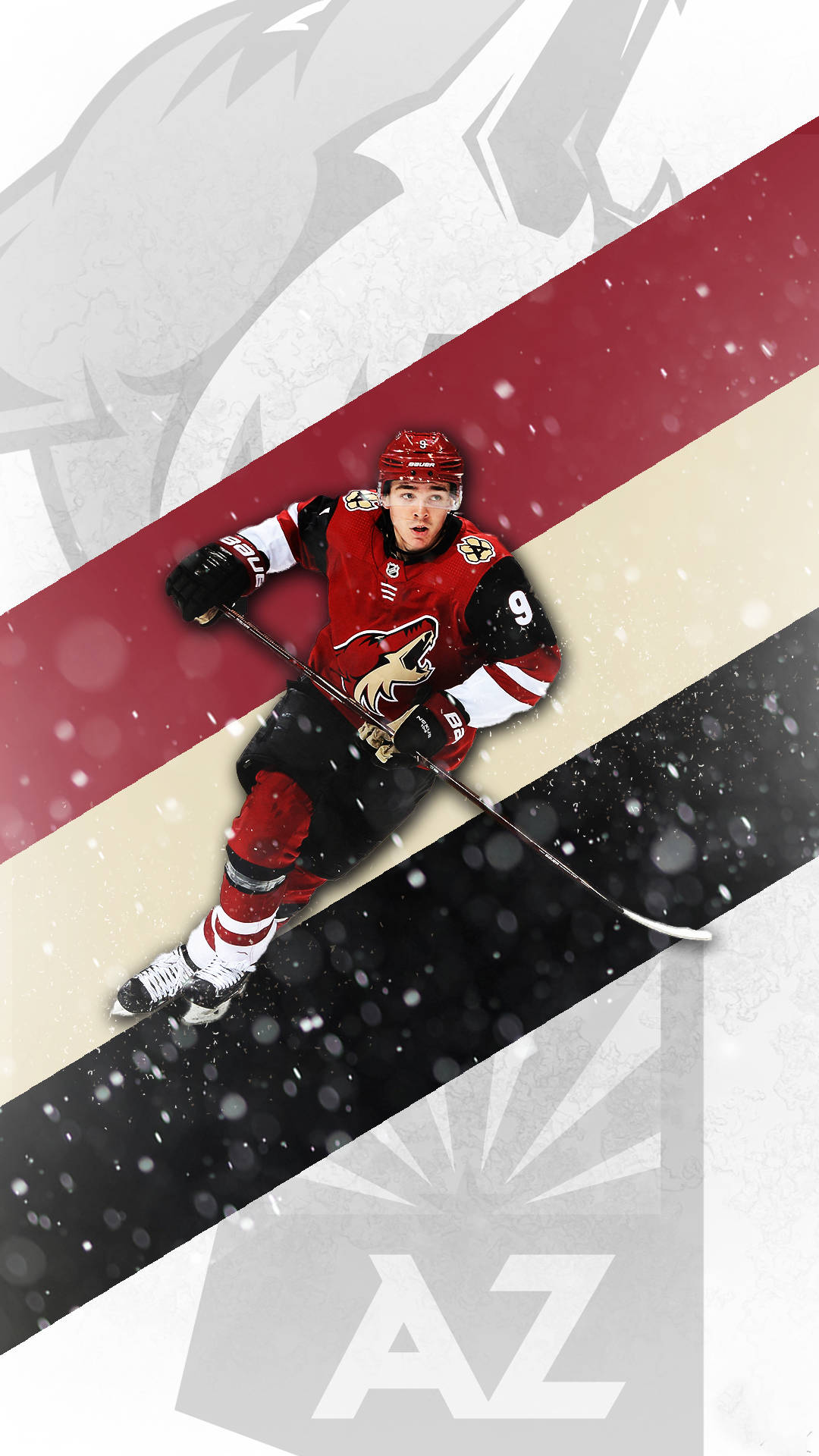 Clayton Keller Arizona Coyotes Emblem Colors Background