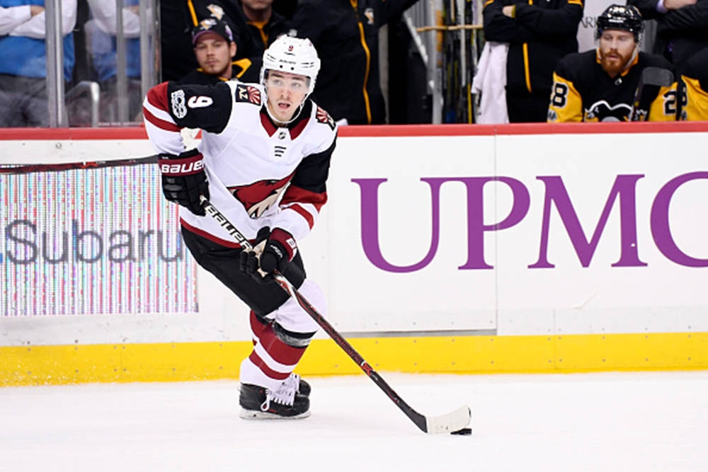 Clayton Keller Arizona Coyotes Vs. Pittsburgh Penguins Background