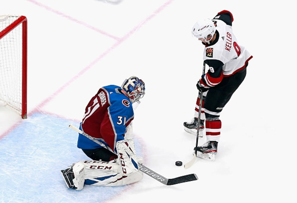 Clayton Keller Vs. Philipp Grubauer Background