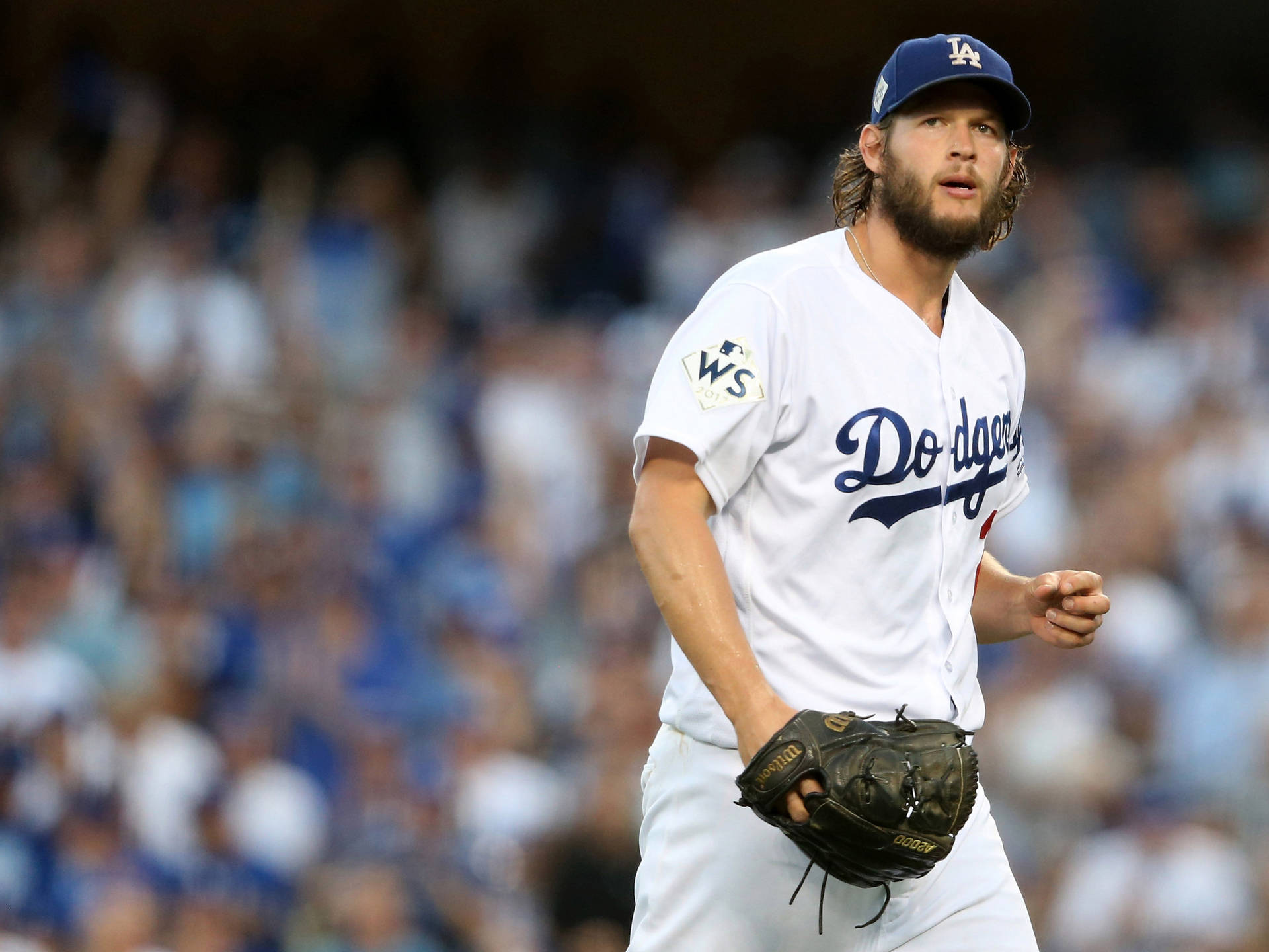 Clayton Kershaw In Dodgers Uniform Background