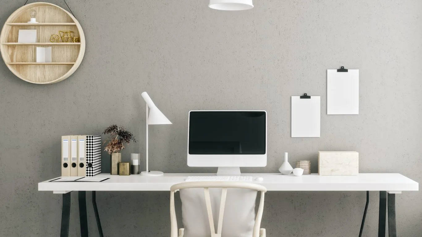 Clean And Modern Office Setup Background