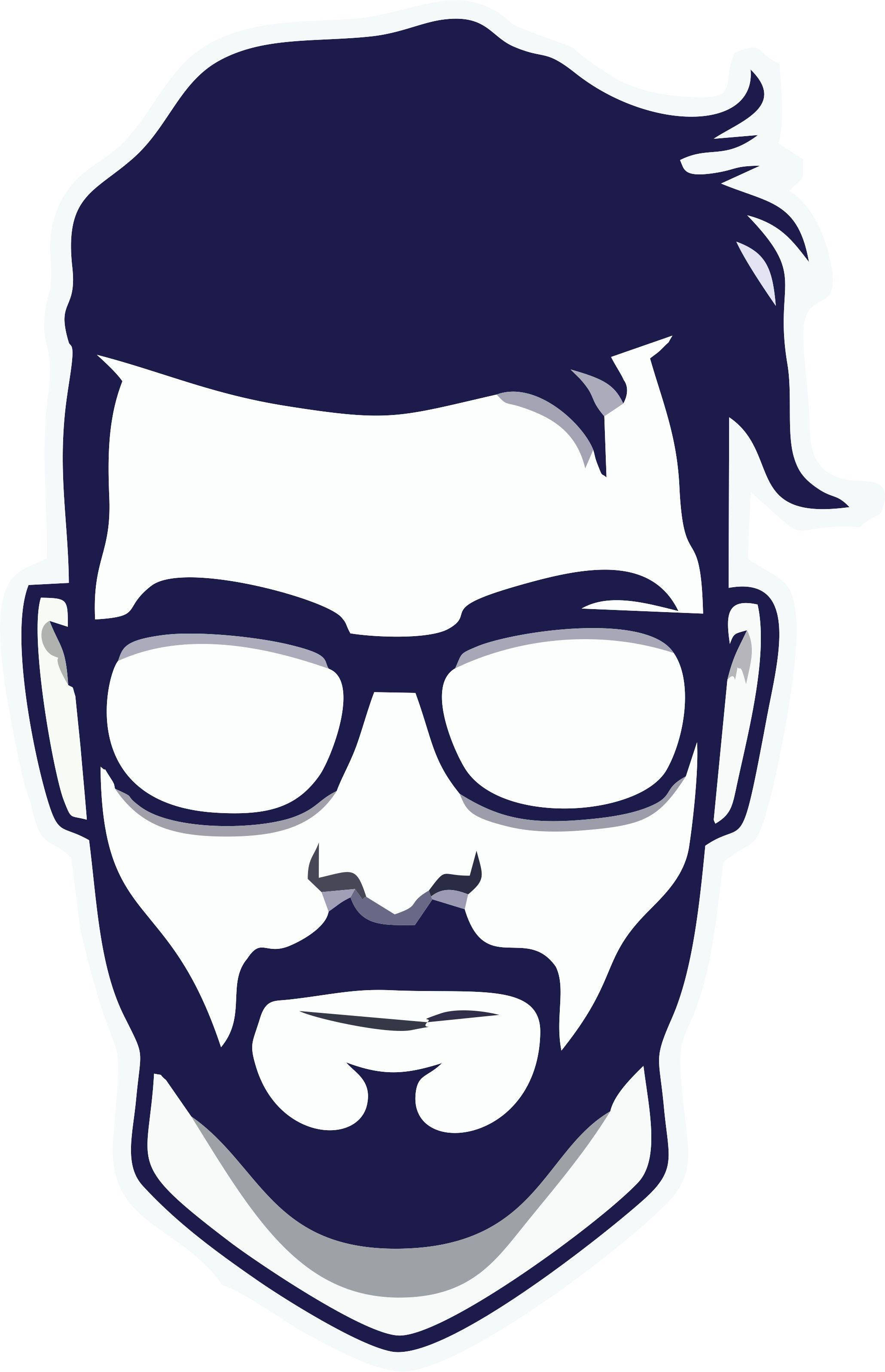 Clean Cut Beard Logo Vector Art