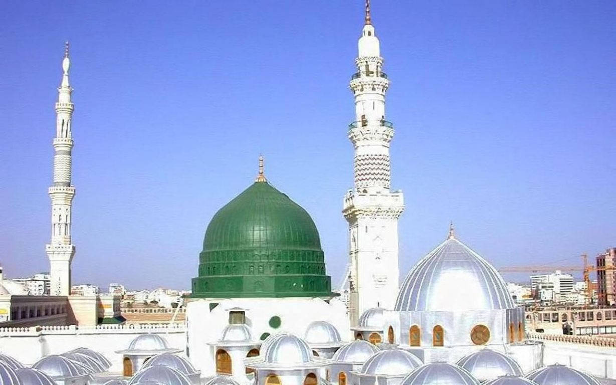 Clean White Dome Towers Madina Background
