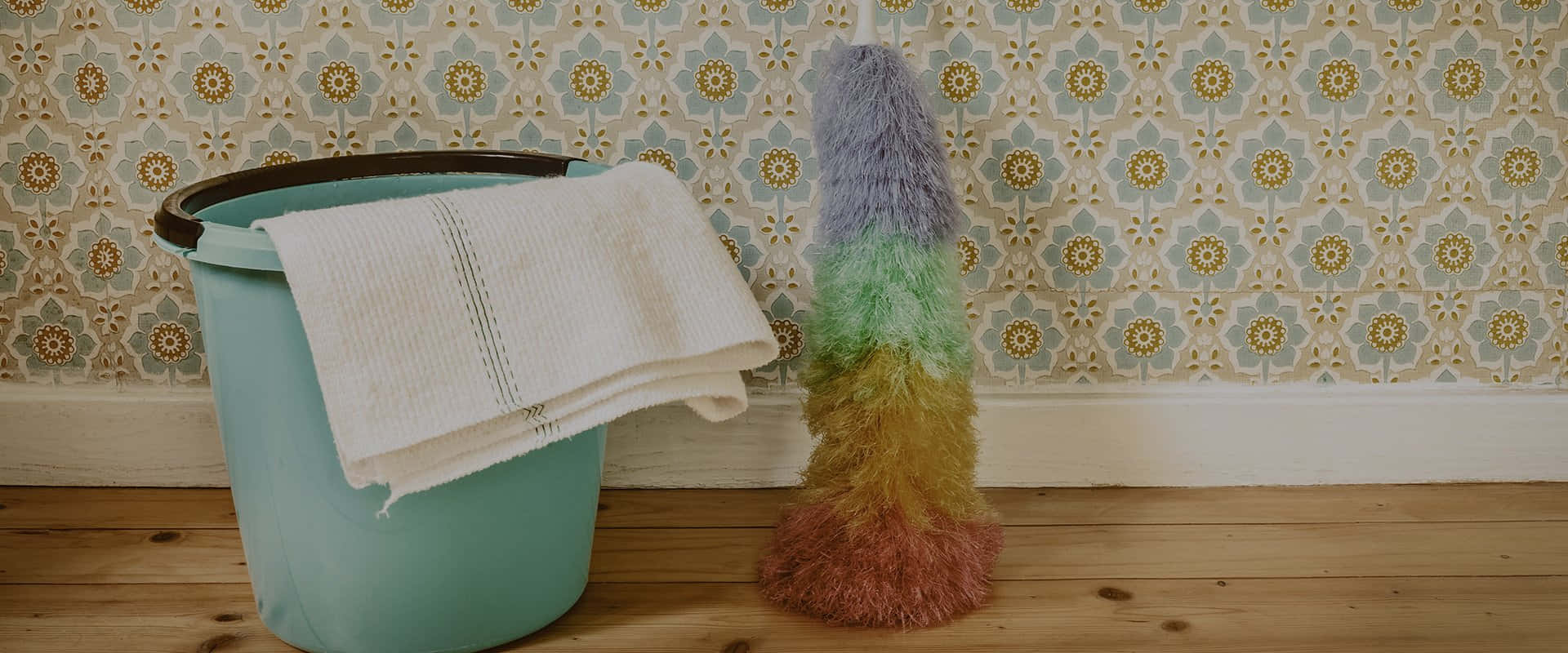 Cleaning Bucket Towel Duster Background