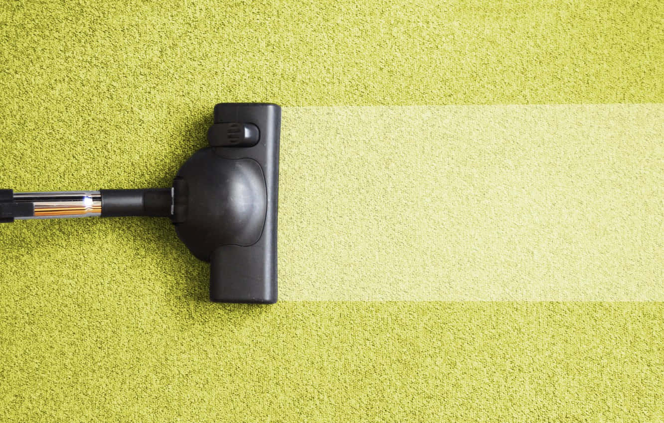 Cleaning Vacuum Yellow Carpet Background