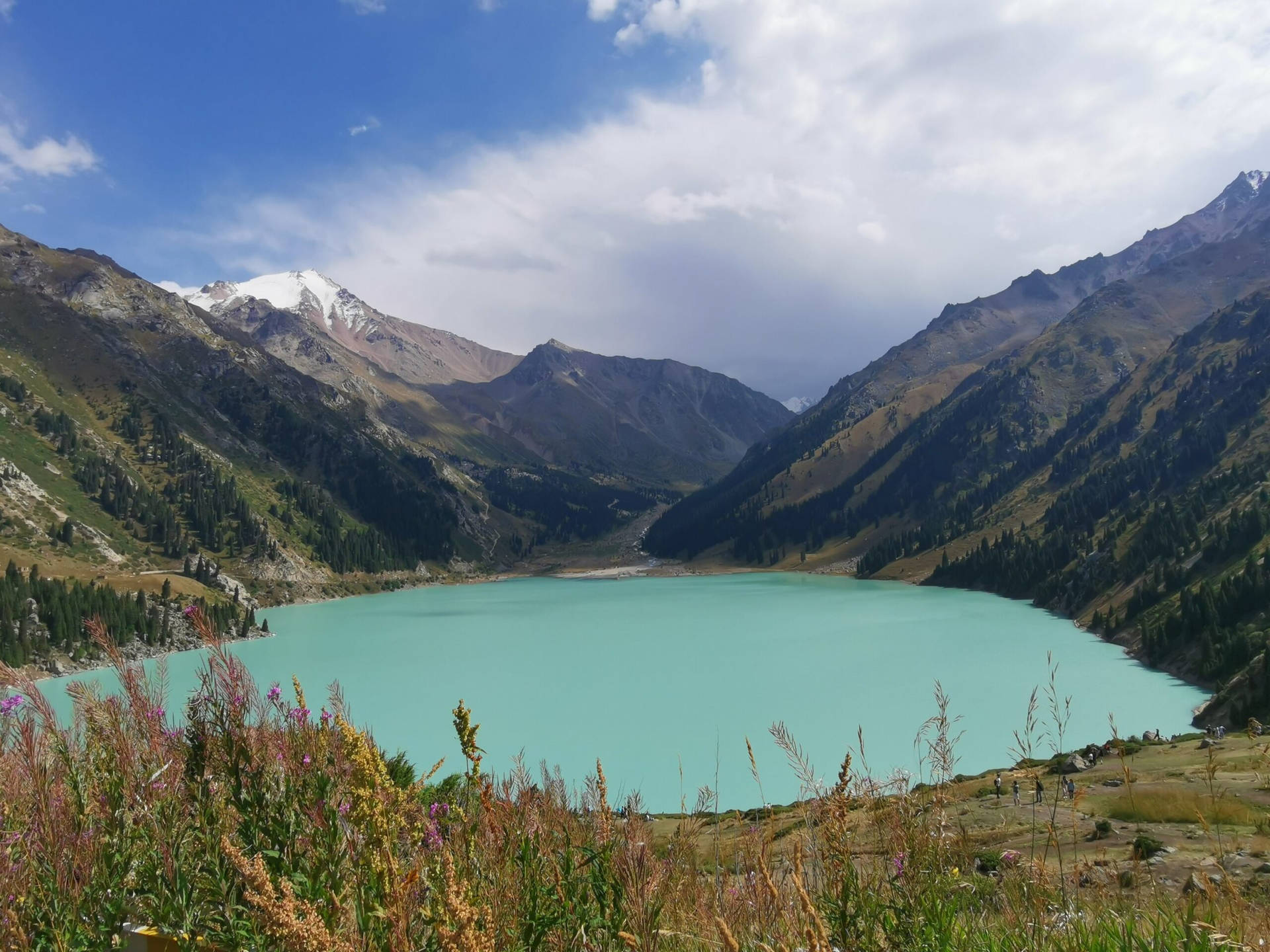 Clear Blue Big Almaty Lake Background