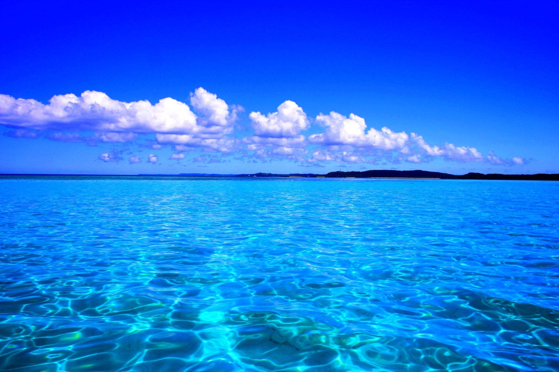 Clear Blue Caribbean Sea Background