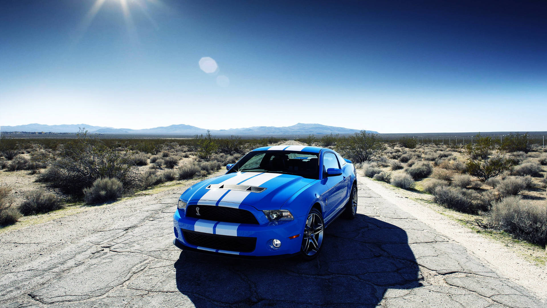 Clear Blue Dodge Challenger Background