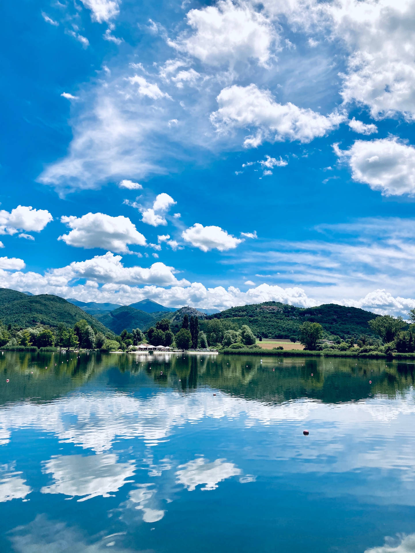 Clear Blue Sky By The Lake