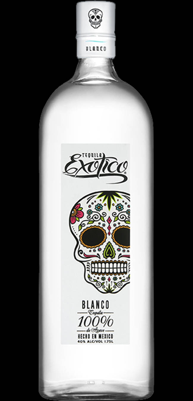 Clear Exotico Tequila Blanco Bottle Background