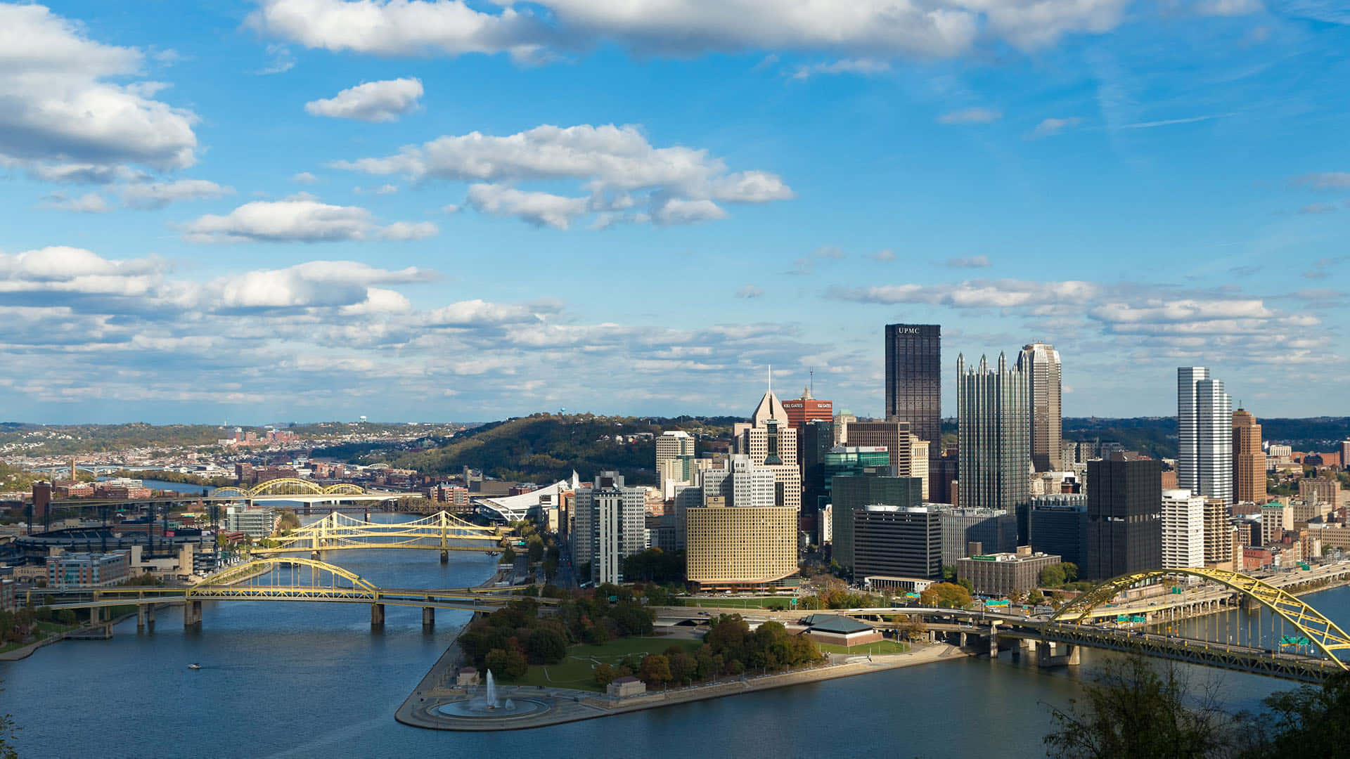 Clear Morning Pittsburgh Skyline Background