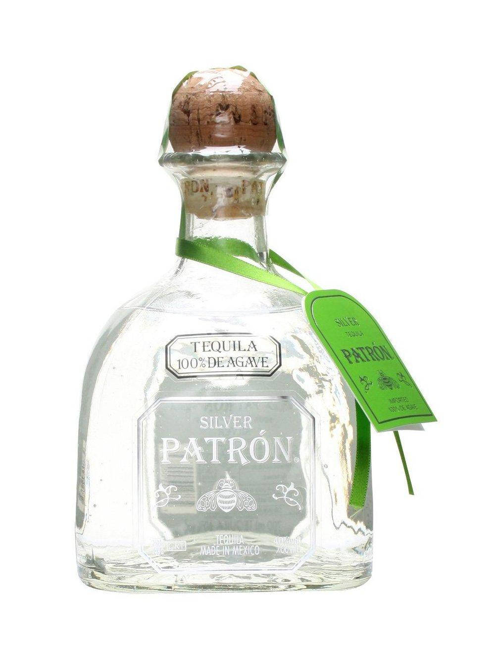 Clear Patron Tequila Silver Background