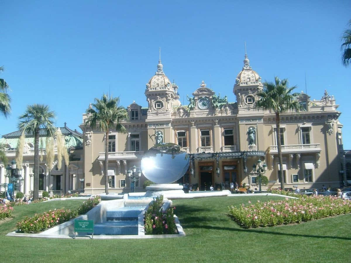Clear Sky Above Casino De Monte Carlo Background