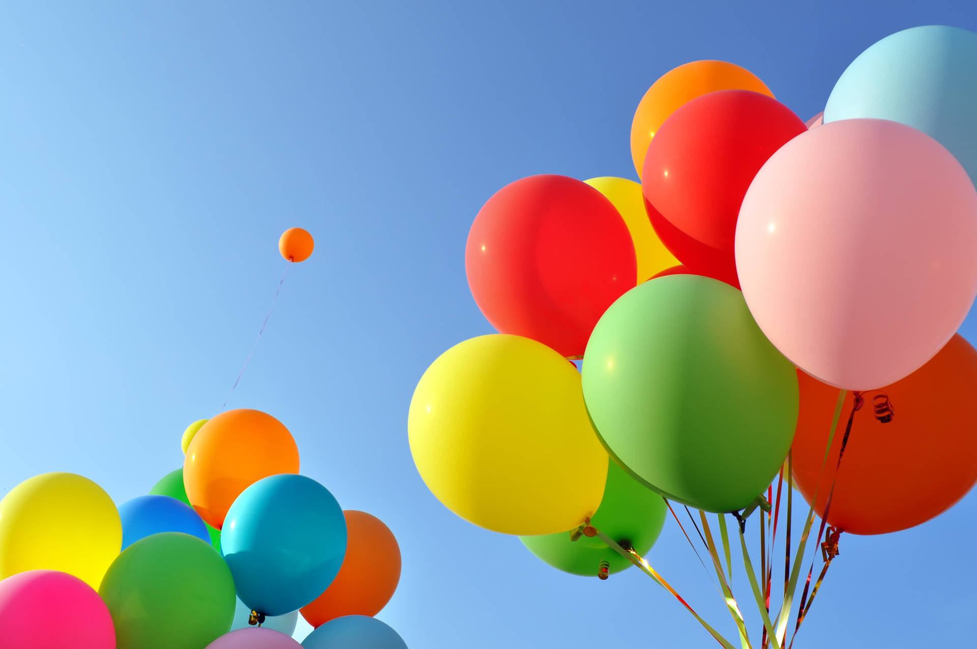 Clear Sky Colorful Balloons Background