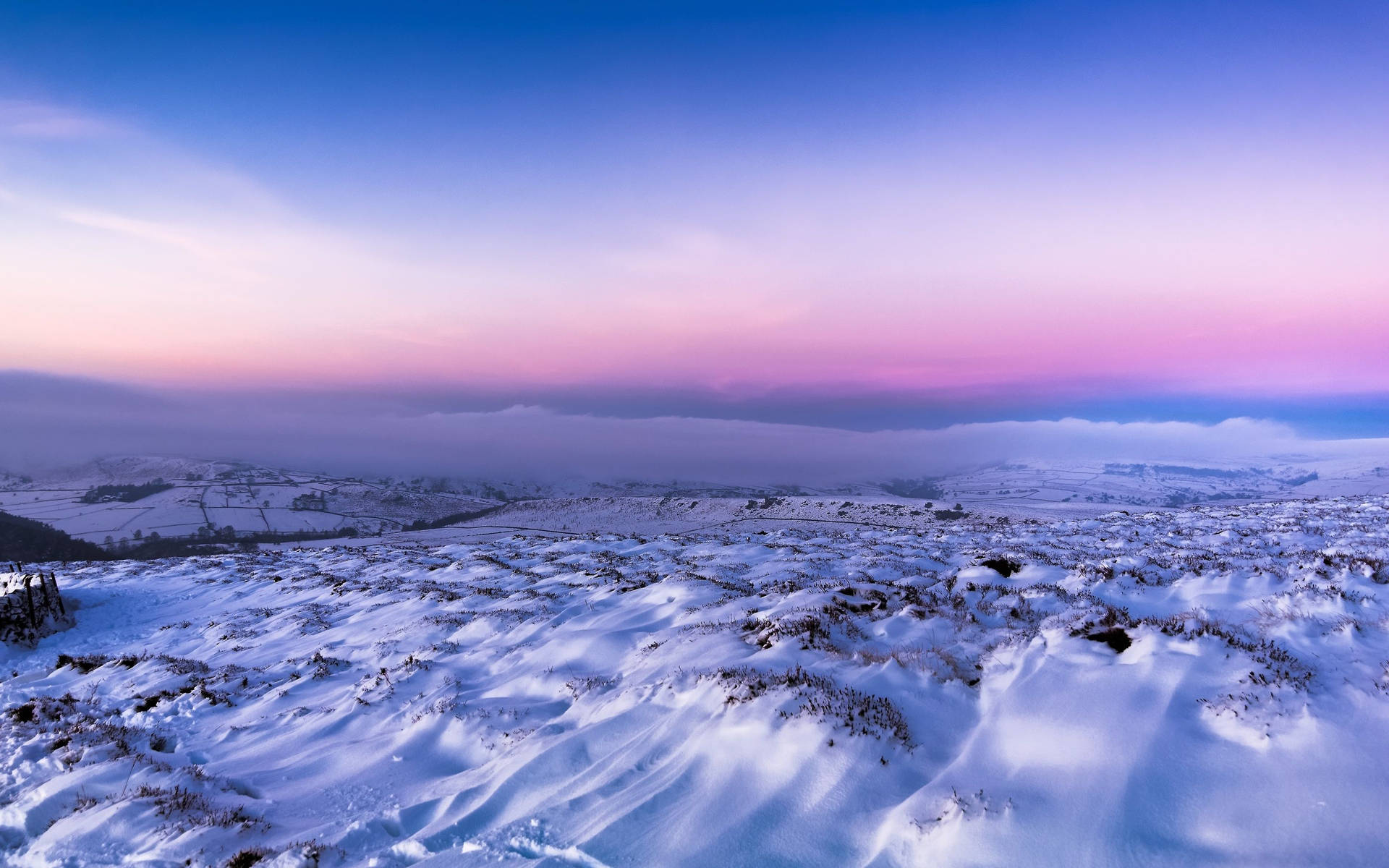 Clear Sky Winter Twilight Background